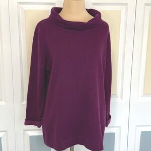 Lochmere Pure Cashmere Funnel Neck Sweater Purple Machine Washable Medium LMC217